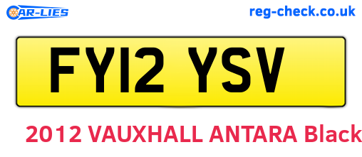 FY12YSV are the vehicle registration plates.