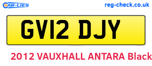 GV12DJY are the vehicle registration plates.