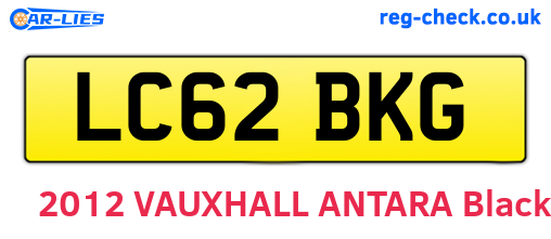 LC62BKG are the vehicle registration plates.