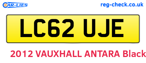 LC62UJE are the vehicle registration plates.