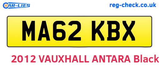 MA62KBX are the vehicle registration plates.