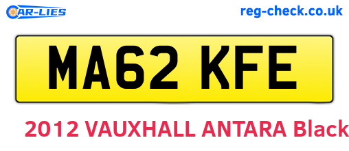 MA62KFE are the vehicle registration plates.