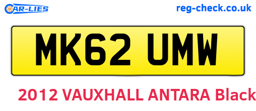 MK62UMW are the vehicle registration plates.
