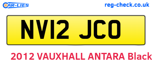 NV12JCO are the vehicle registration plates.