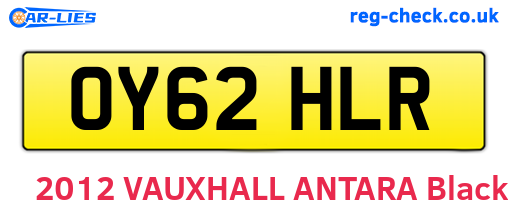 OY62HLR are the vehicle registration plates.