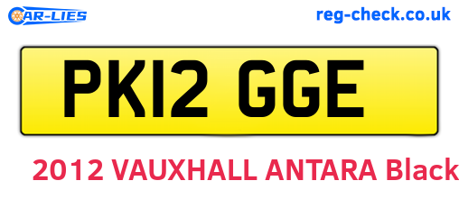 PK12GGE are the vehicle registration plates.