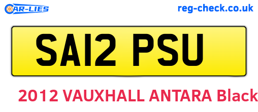 SA12PSU are the vehicle registration plates.