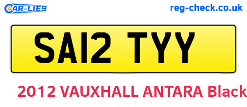 SA12TYY are the vehicle registration plates.
