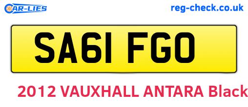 SA61FGO are the vehicle registration plates.