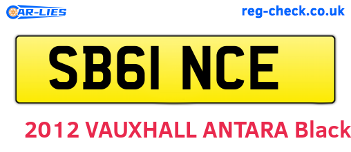 SB61NCE are the vehicle registration plates.