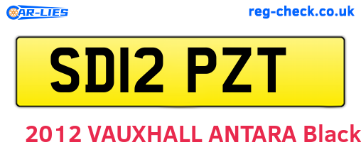 SD12PZT are the vehicle registration plates.