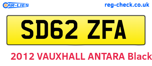 SD62ZFA are the vehicle registration plates.