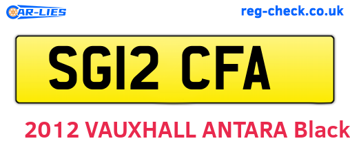 SG12CFA are the vehicle registration plates.
