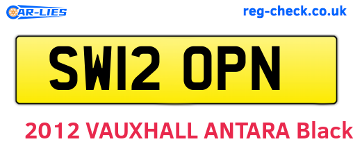 SW12OPN are the vehicle registration plates.