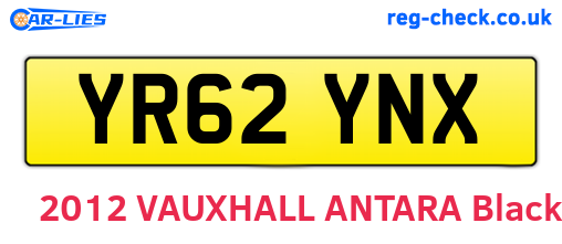 YR62YNX are the vehicle registration plates.