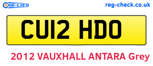CU12HDO are the vehicle registration plates.