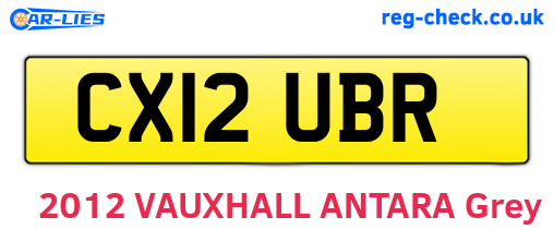 CX12UBR are the vehicle registration plates.