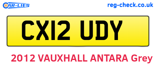 CX12UDY are the vehicle registration plates.