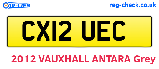 CX12UEC are the vehicle registration plates.