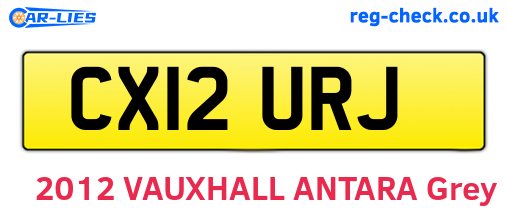 CX12URJ are the vehicle registration plates.
