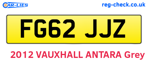 FG62JJZ are the vehicle registration plates.