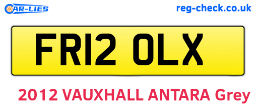 FR12OLX are the vehicle registration plates.