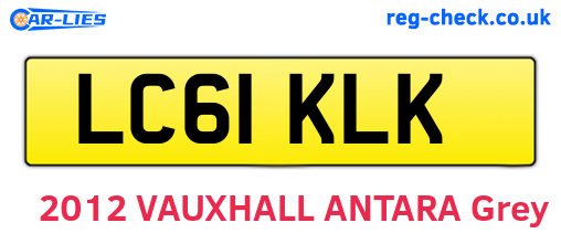 LC61KLK are the vehicle registration plates.