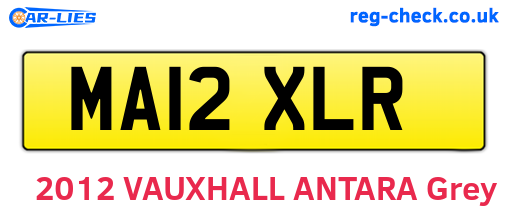 MA12XLR are the vehicle registration plates.