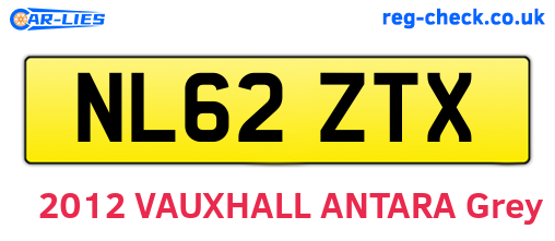 NL62ZTX are the vehicle registration plates.