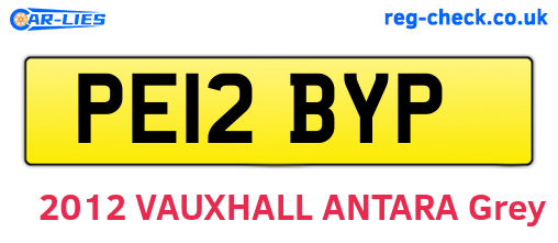 PE12BYP are the vehicle registration plates.