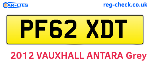 PF62XDT are the vehicle registration plates.
