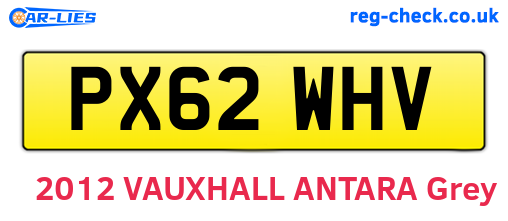 PX62WHV are the vehicle registration plates.