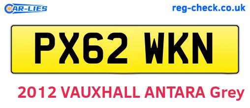 PX62WKN are the vehicle registration plates.