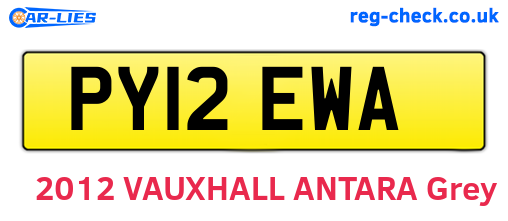 PY12EWA are the vehicle registration plates.