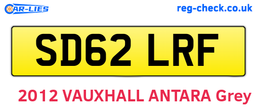 SD62LRF are the vehicle registration plates.