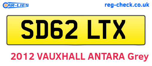 SD62LTX are the vehicle registration plates.