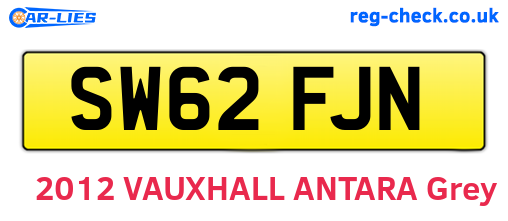 SW62FJN are the vehicle registration plates.