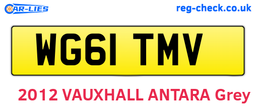 WG61TMV are the vehicle registration plates.
