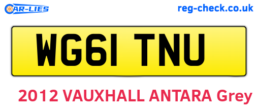 WG61TNU are the vehicle registration plates.