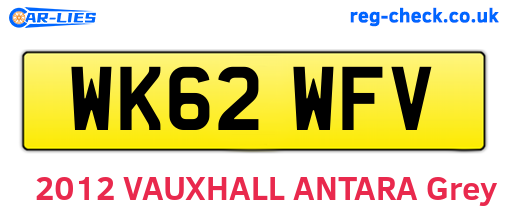WK62WFV are the vehicle registration plates.