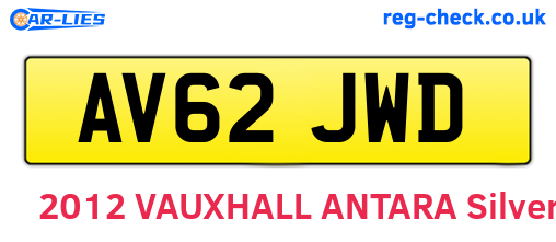 AV62JWD are the vehicle registration plates.