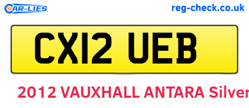 CX12UEB are the vehicle registration plates.