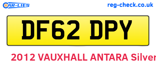 DF62DPY are the vehicle registration plates.