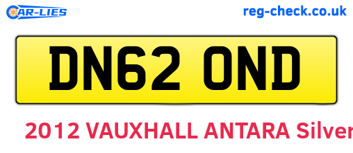 DN62OND are the vehicle registration plates.