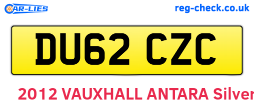 DU62CZC are the vehicle registration plates.