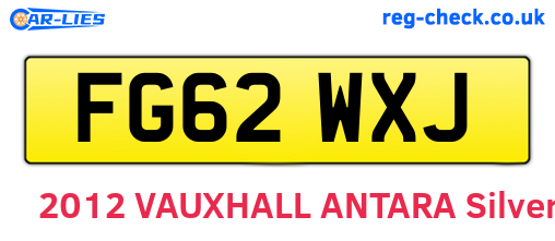 FG62WXJ are the vehicle registration plates.