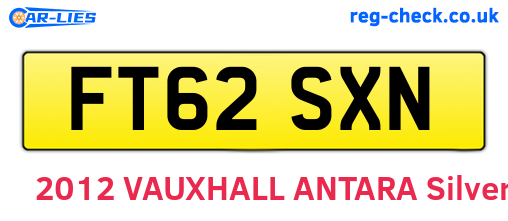 FT62SXN are the vehicle registration plates.