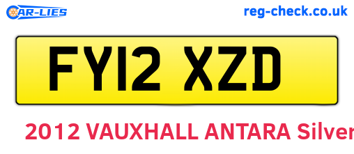 FY12XZD are the vehicle registration plates.