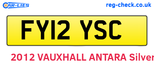 FY12YSC are the vehicle registration plates.