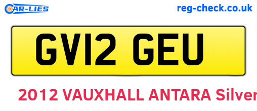 GV12GEU are the vehicle registration plates.